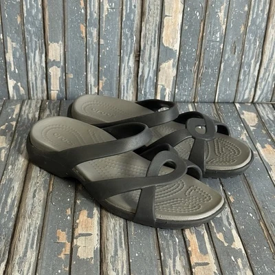 Sandalia sin cordones Crocs Meleen Twist negra para mujer 6 Foto 1 de 4