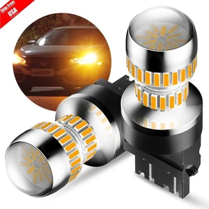 3157 LED Front Turn Signal Light Bulbs W CANBUS Anti Hyper Flash Amber 2-10 Set - Picture 1 of 22