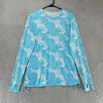 Coolibar Swim Shirt Womens Medium Blue Baikal UPF 50+ Rash Guard Long Sleeve - Изображение 1 из 4