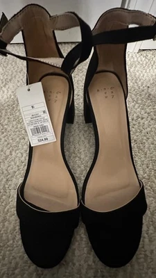 Women’s Black suede heels sz 9.5 NWT  - Image 1 of 4