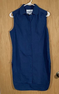 Guideboat Co Tunic Top Blue Button Up Sleeveless Old Money Coastal Women's Sz S - Picture 1 of 8