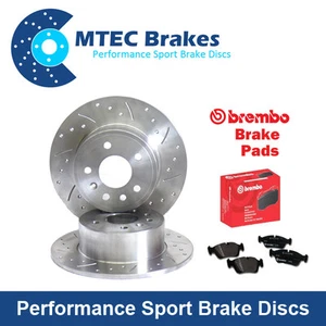 BMW E36 318tds 91-96 Front Brake Discs & Brembo Pads Drilled Grooved - Picture 1 of 5