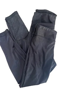 90 Degree by Reflex 2 PAIR Girls 10 Medium Black Shiny Active Legging Yoga - Picture 1 of 3