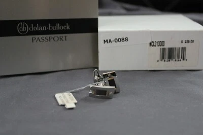 Dolan Bullock Passport Cufflinks Stainless Steel Titanium Gold Diamond NWT - Image 1 of 3