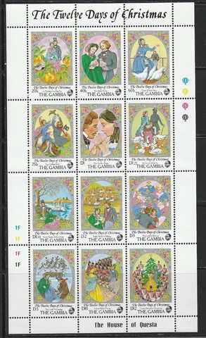 Gambia 702 Twelve days of Christmas Mint NH Cover
