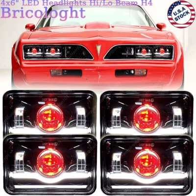 Faros LED 4x6" 4 piezas para Pontiac Firebird Trans AM 1977 1978 1979 1980 1981 Foto 1 de 4