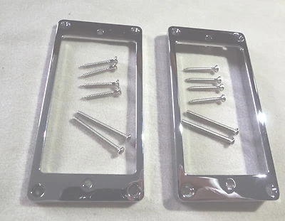 Guitarra Eléctrica METAL HUMBUCKER PICKUP RINGS SURROUNDS MIGHTY MITE CROMO 4 Foto 1 de 4