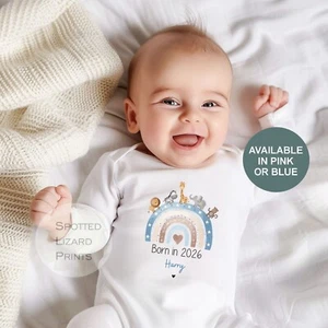 Personalised Born in 2026 Baby Outfit, Coming Home - New baby arrival Vest - Picture 1 of 18