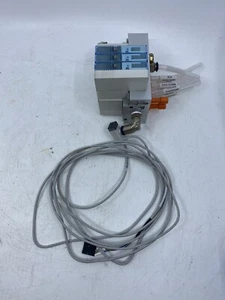 SMC SY3000 Ported Manifold Base w/ Valves SY3400-5U1 W/ Air Checker - Picture 1 of 13