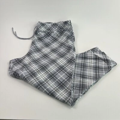 Victoria's Secret Lounge Drawstring Plaid PJ Pants w/Pocket  Gray  XXL  NWT - Image 1 of 4
