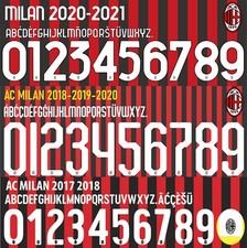 Print Number + Name Players AC Milan Ibrahimovic Donnarumma Romagnoli Leao