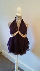 AUTOGRAPH women's Pure Silk halter sequinned top plum size 16 - Picture 1 of 10