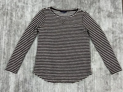 Suéter Lands End Mujer Extra Pequeño 2-4 Marrón Rayas 100% Algodón Foto 1 de 4