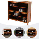 4 Tier Bamboo Shoe Rack Wooden Storage Bench Shelf Entryway Furniture w/Cushion