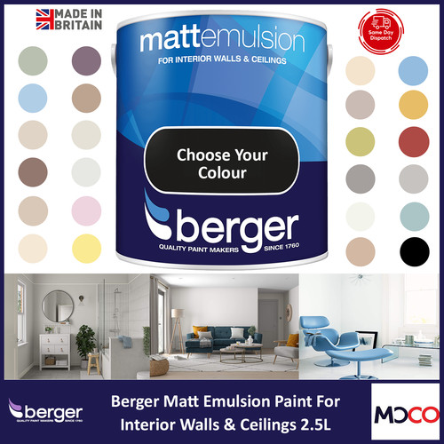 Berger 5089586 Paint Matt Emulsion Elegant Whisper 2.5 Litre for 
