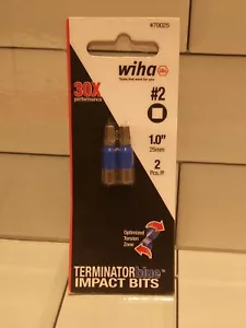 Wiha Tools 70025 #2 Vierkant 1 Zoll Terminator blau Impact, Packung mit zwei (2) Bits - Bild 1 von 6