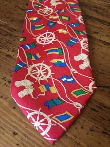 Alta Moda Cervino 100% Silk Neck Tie Italy Nautical Boating Sailing Ships Wheel - Picture 1 of 6