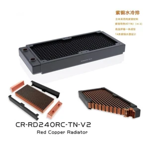 Granzon 30mm Thick 240mm Copper Single Row Radiator For 12cm Fan CR-RD240RC-TN - Imagen 1 de 16