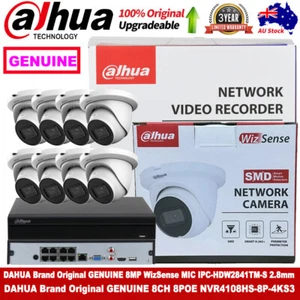 DAHUA 8CH 8POE NVR 4108HS-8P-4KS3+IPC-HDW2841TM-S WizSense IP Camera DMSS lot - Picture 1 of 19