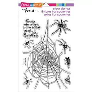 Juego de estampillas transparentes Stampendous Spider Fear - Arañas espeluznantes de Halloween - ¡Nuevo! - Imagen 1 de 2