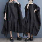 Hot Womens Oversize Loose Flowers Mesh Asymmetric Casual Dress Long Gown Party