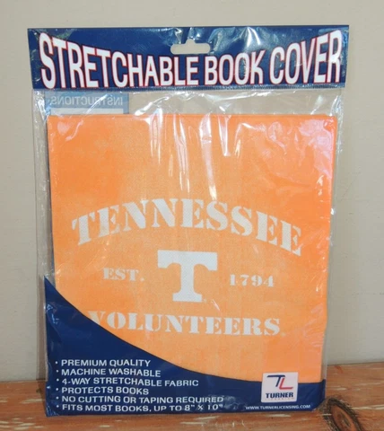 NEW TENNESSEE VOLUNTEERS STRETCHABLE BOOK SOCK COVER TURNER STUDENT 8 X 10 BOOK Cover