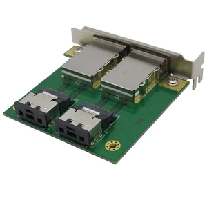 SFF-8087 to 2 Port External HD SFF-8088 PCI Mini SAS Card Female Adapter Board - Picture 1 of 9