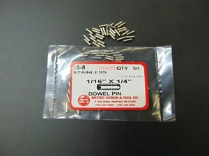1/16" x 1/4" EDELSTAHL DÜBELSTIFTE, BEUTEL MIT 50, 18-8 S/S - Bild 1 von 3