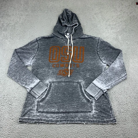 Oklahoma State Cowboys Hoodie Womens Large Grey Sweatshirt NCAA OSU Football Cover
