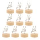 10x Wooden Base Wire Photo Clip Wedding Table Place Card Holder