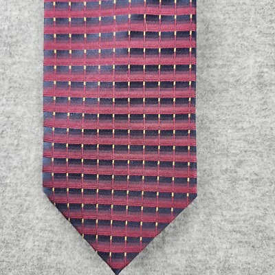 Corbata geométrica de seda Giorgio Brutini roja y azul 100 % seda Foto 1 de 4