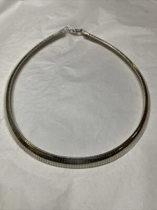 Sterling Silver Necklace 1/2”ridge Panel Links 16”L 44gr - Picture 1 of 5