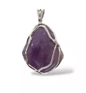 CIONDOLO PENDENTE DA DONNA IN ARGENTO 925‰ E AMETISTA NATURALE - Foto 1 di 4