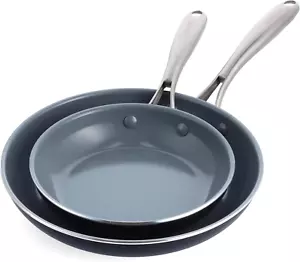 8" and 10" Frying Pan Skillet Set, Ceramic Nonstick, Stainless Steel Handles - Picture 1 of 12