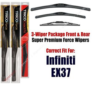 Wiper Blades Trico 3Pk Front+Rear fits 2013 Infiniti EX37 - 25240/170/14B