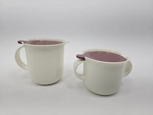 Juego de azúcar y crema Tupperware vintage 2310-A y 2309-A con tapas granate - Imagen 1 de 4