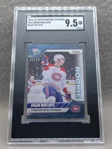 2024-25 TOPPS NOW NHL CANADIENS LOGAN MAILLOUX #13 RC Blue Ice /10 SGC 9.5 k~D - Picture 1 of 2