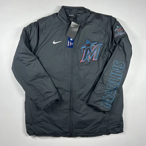 Men's Nike Full Zip Miami Marlins Dugout Jacket Size Large NWT Cover