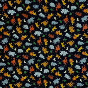 Animal Print Fabric DREAM SPINNERS Cranston Cotton Black Background by the yard - Picture 1 of 3