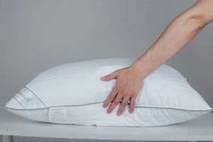 Standard Goose Feather Down Pillow 100% Soft Cotton Cover Bed Pillow for Slee... - Picture 1 of 6
