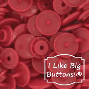 KAM Snaps B54 Crimson Red Size 20/T5 Plastic Snaps No Sew Button/Sewing/Fastener - Picture 1 of 12