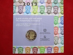 Greece Coincard 2 Euro 2013 Platonic Academy Athens Edition 7,500!!!