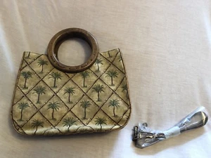 Neu Fossil Korb Stoff Tasche abnehmbarer Riemen Holzgriff 11,7 x 9 x 4" Neu ohne Etikett - Bild 1 von 11