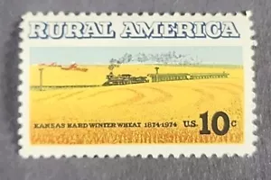 Scott #1506 - MNH - America rurale, grano invernale e treno - 10c 1974 - Foto 1 di 2