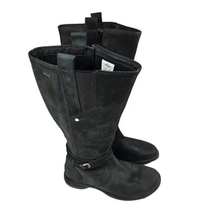 Merrell Waterproof Boots Womens Size 9 Black Suede Tall Riding Zip Buckle J56030 - Picture 1 of 7