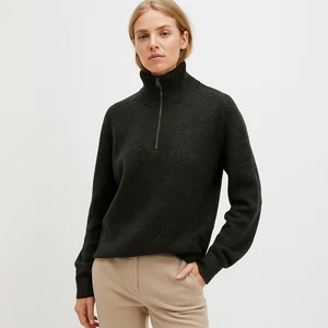 Country Road Jumper AUS M/12 US8 Moss Green Australian Wool Half Zip Mock Neck - Picture 1 of 10