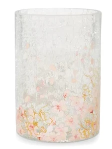 Yankee Candle Cherry Blossoms Large Crackle Glass Jar Candle Holder - Picture 1 of 3