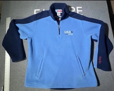 US Winter Olympic Team 2002 Quarter Zip Adult Size Large Pullover by Roots Blue - Image 1 of 4