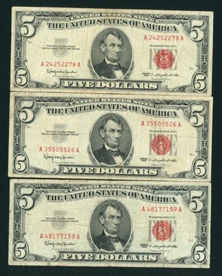 ((3 NOTES)) $5 1963 United States Note ** PAPER CURRENCY AUCTIONS - Image 1 of 2