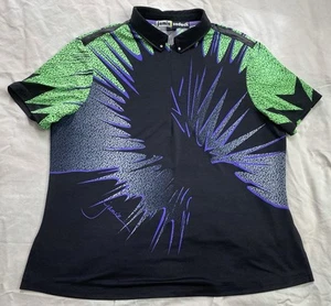Jamie Sadock Shirt Large Abstract Golf Tennis Bike Half Zip Polo Active 80er 90er - Bild 1 von 13
